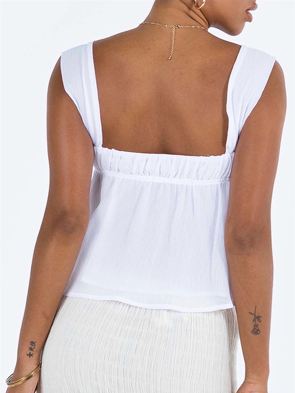Princess Polly White Ruched Tie-Front Camisole - Picture 4 of 10